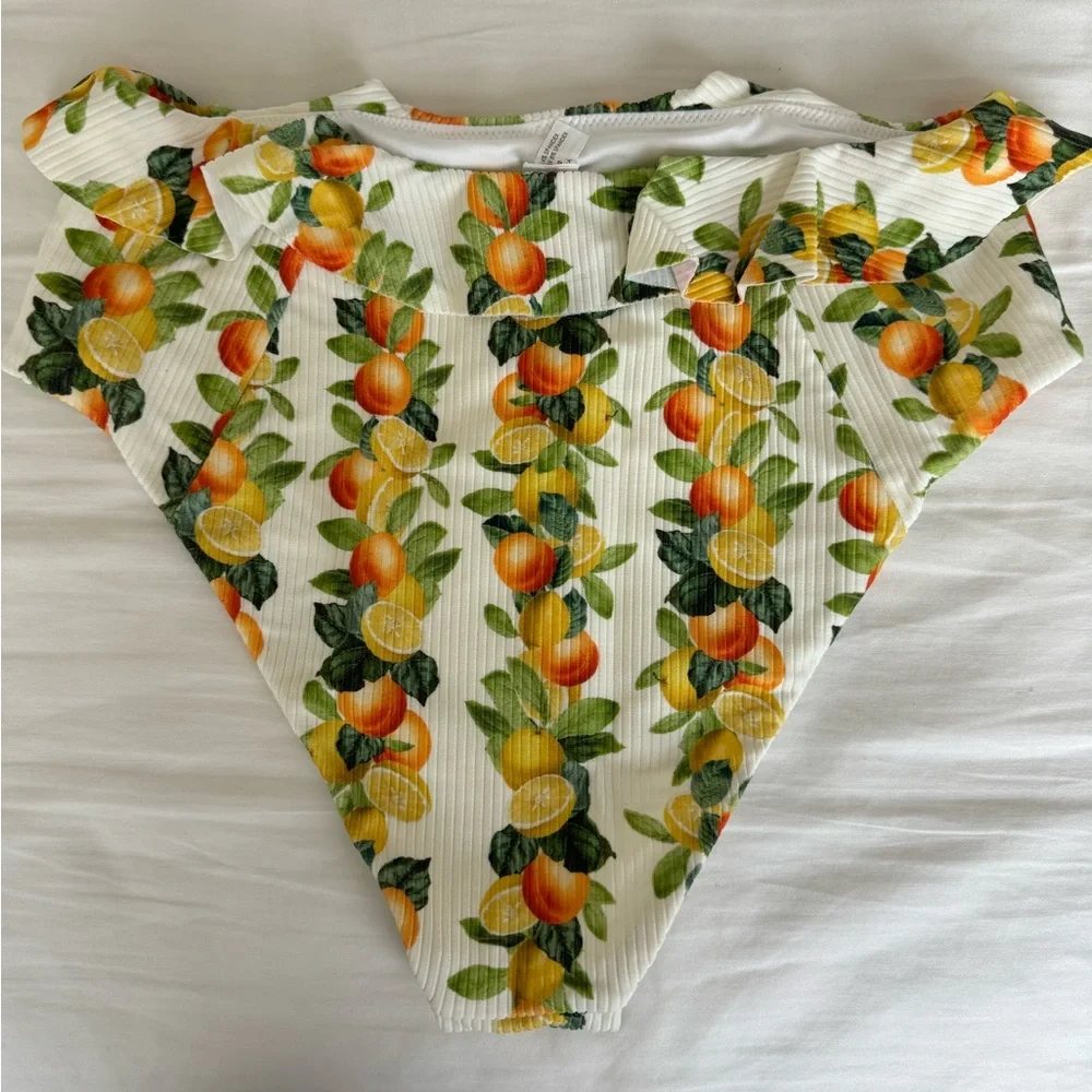 Show Me Your MuMu Yellow Lemon Print Ruffle Bikini Set - Picture 12 of 15